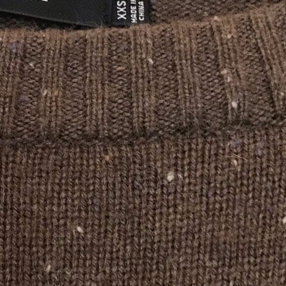 Aritzia TALULA Cashmere Wool Crew Neck Side Slits Speckled Relaxed Sweater Knit - Picture 7 of 14